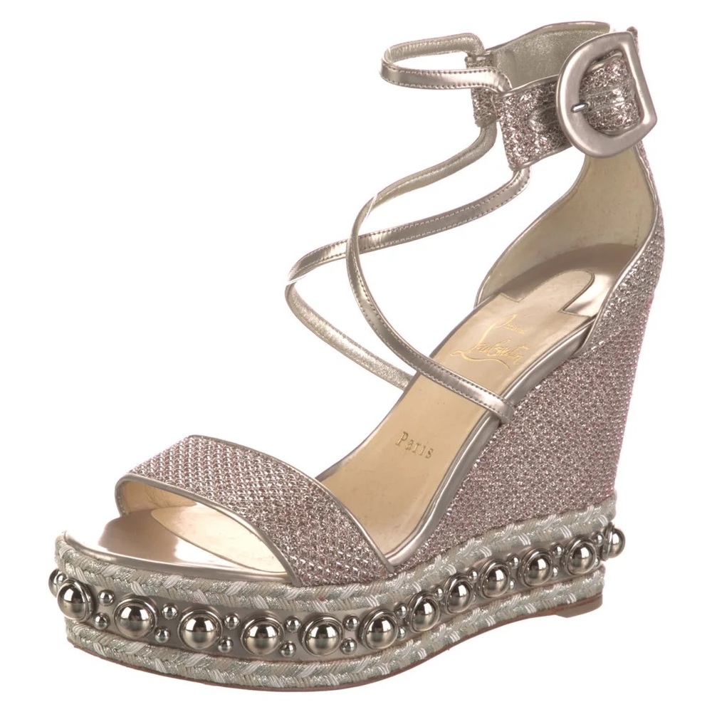 Christian Louboutin Metallic Wedge Sandals